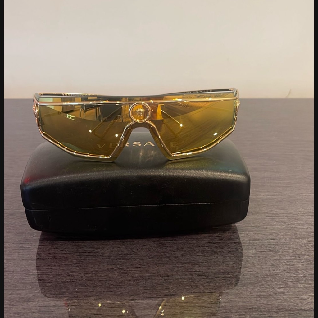 Versace Gold Wraparound Sunglasses